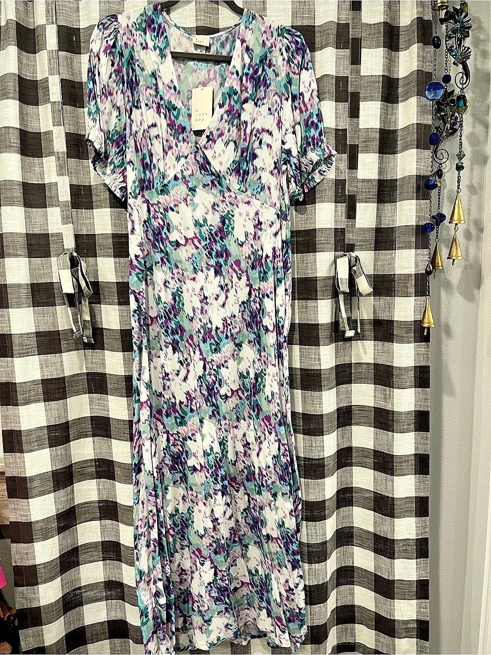 new day Abstract Floral Maxi Dress Size XL NWT